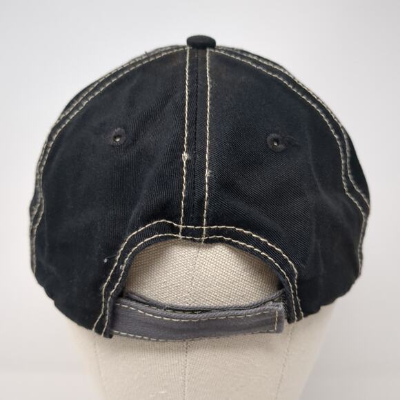 Chevrolet Strapback Baseball Cap Black One Size Adjustable Distressed - Picture 6 of 10